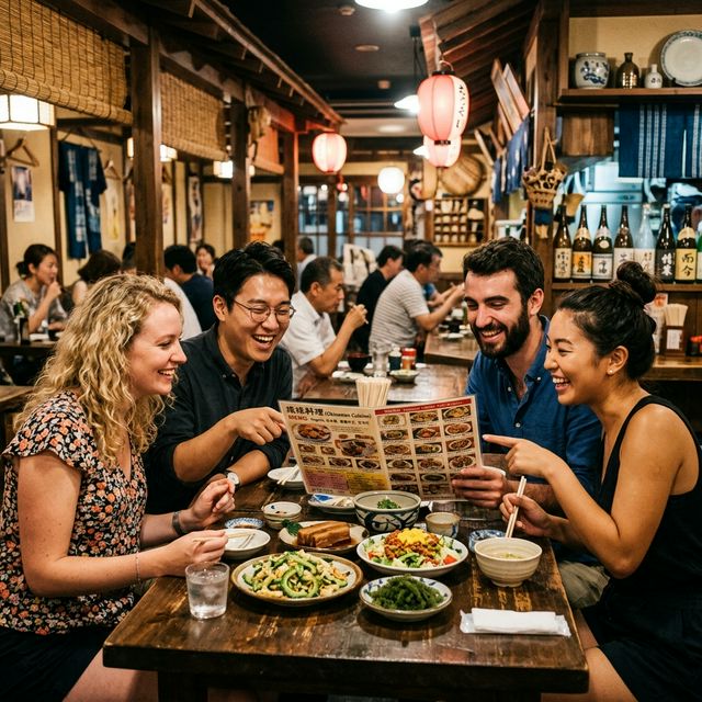 Tourists dining